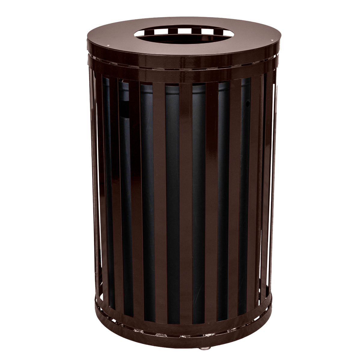 Streetscape Outdoor Trash Receptacle, 45-Gallon Capacity