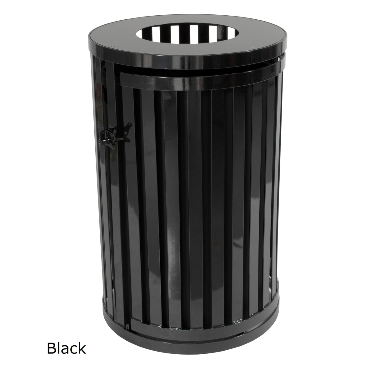 Streetscape Outdoor Trash Receptacle with Door, 45-Gallon Capacity