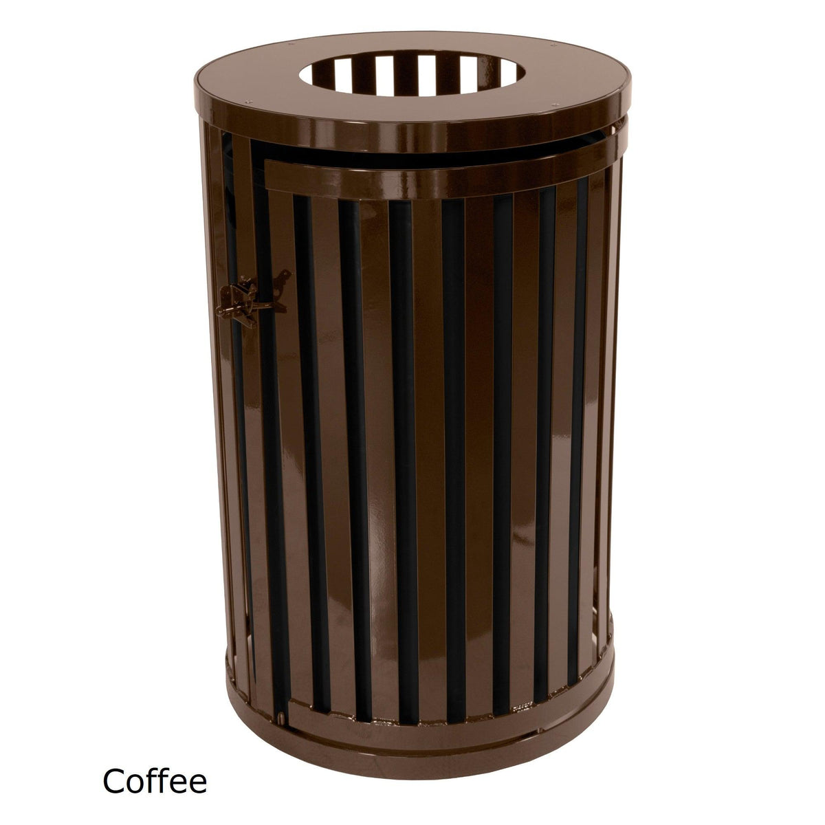 Streetscape Outdoor Trash Receptacle with Door, 45-Gallon Capacity