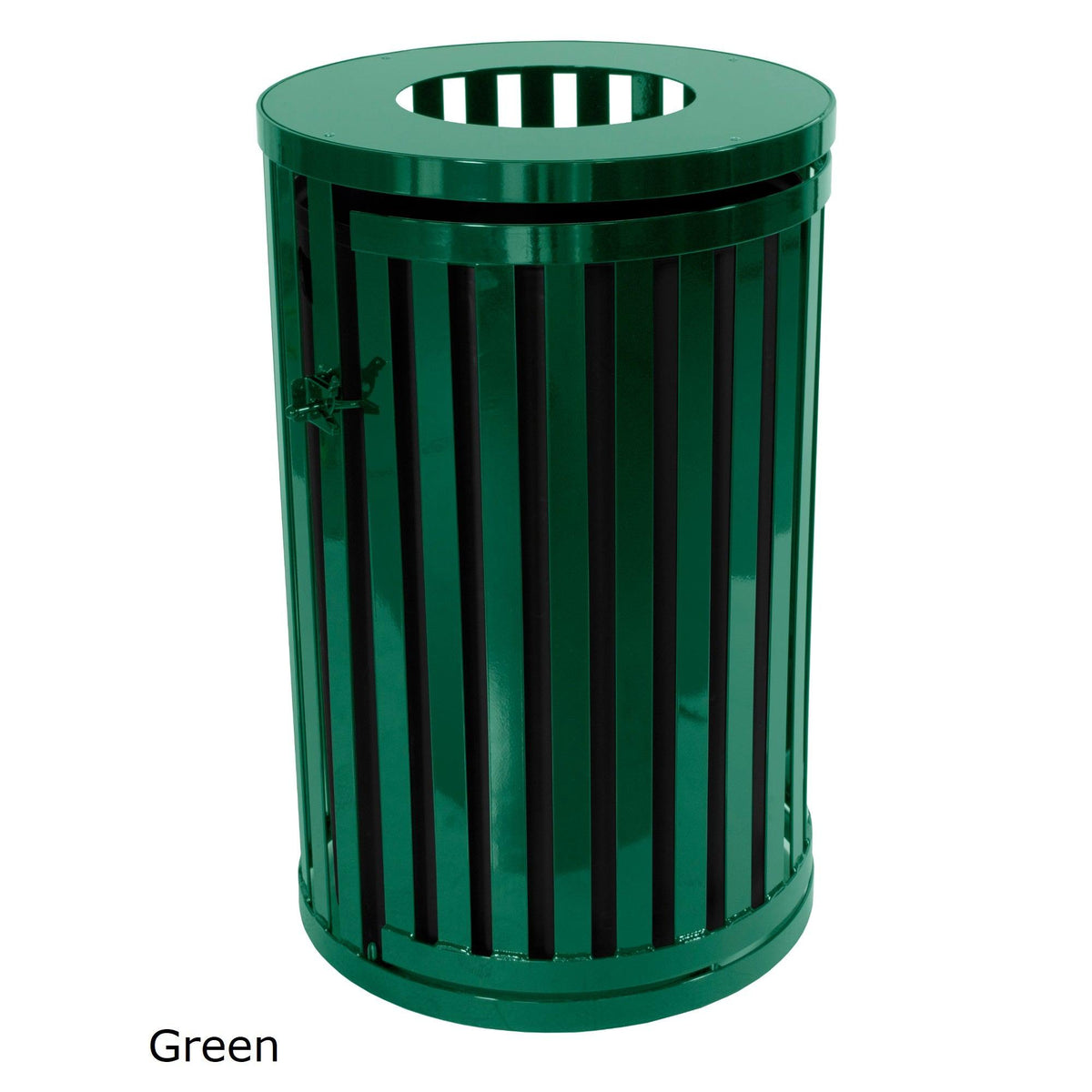 Streetscape Outdoor Trash Receptacle with Door, 45-Gallon Capacity