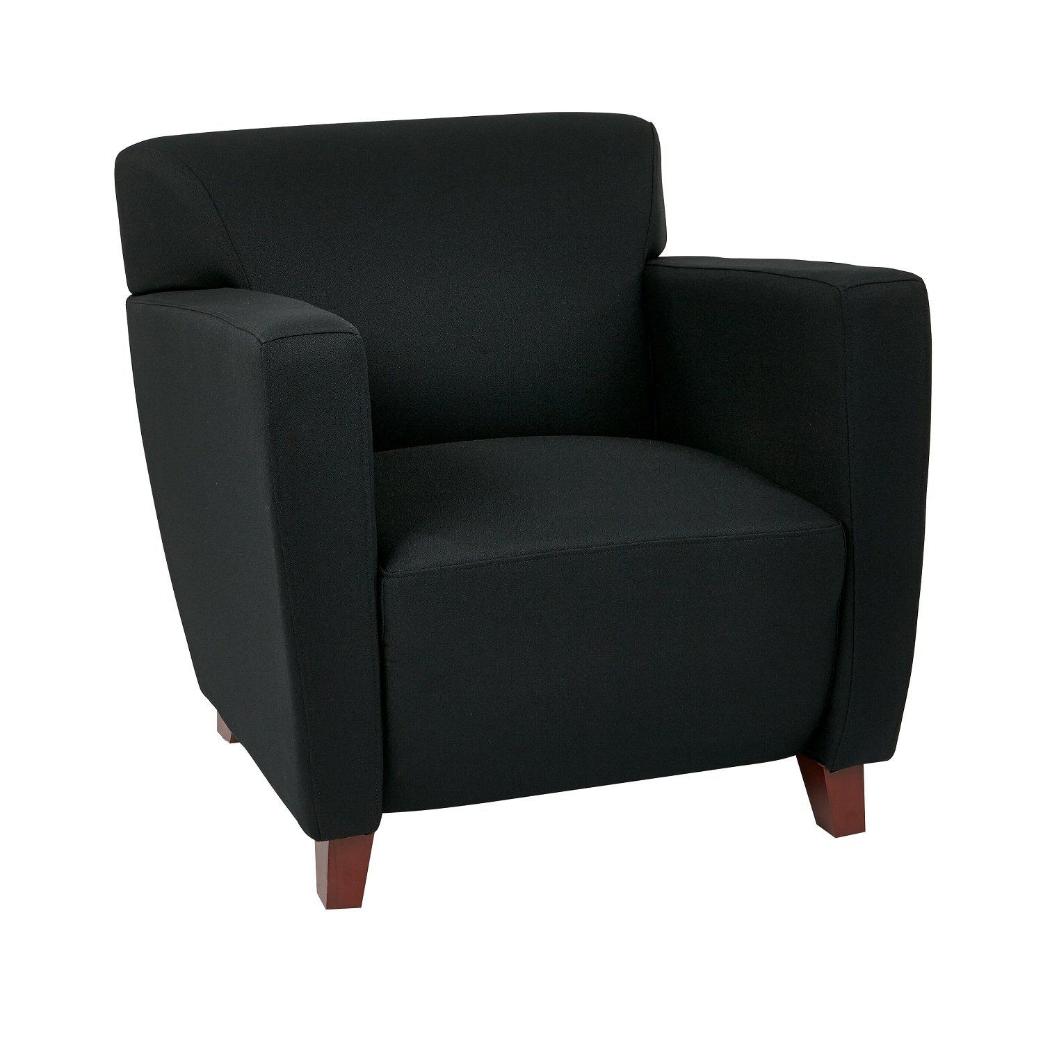 SF Series Fabric Club Chair With Cherry Finish Legs