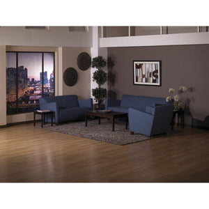 SF Series Fabric Loveseat With Cherry Finish legs