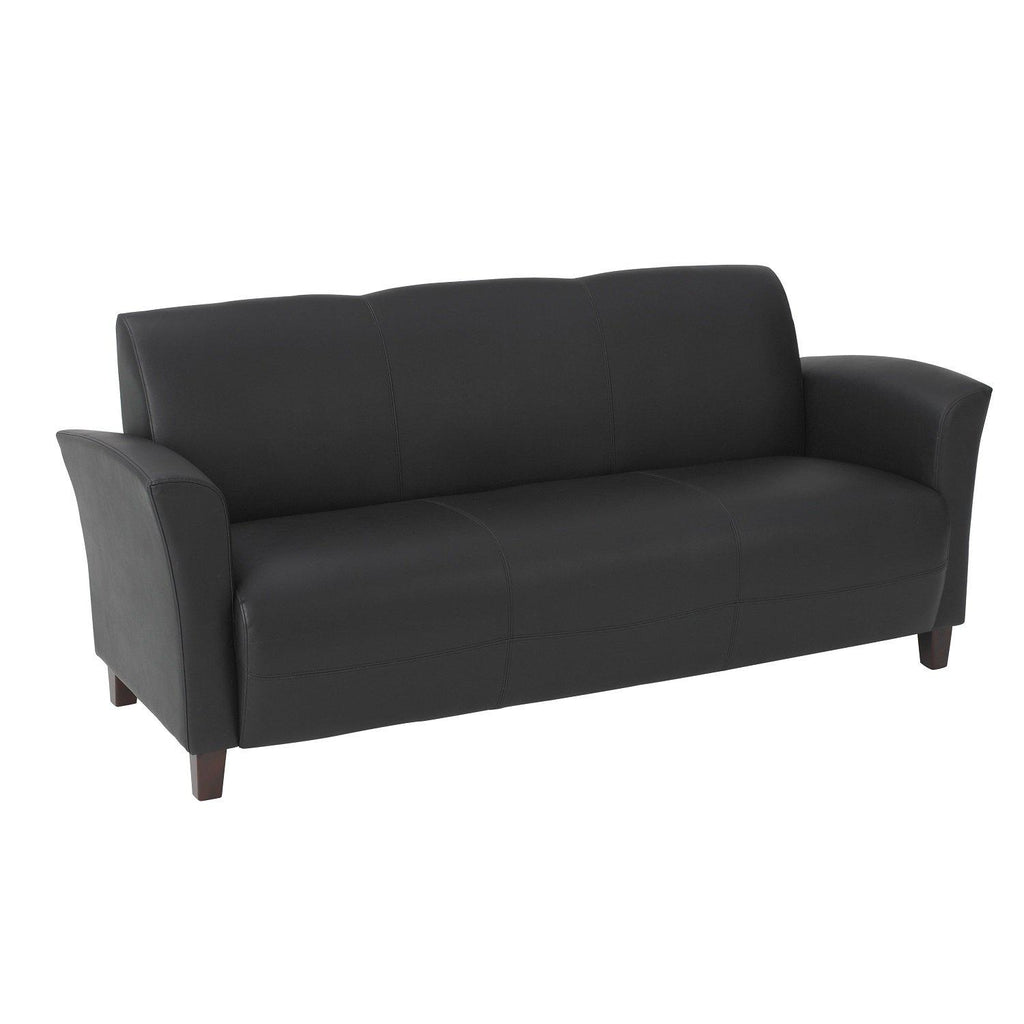 Breeze Bonded Leather Sofa with Cherry Finish Legs - NextGen