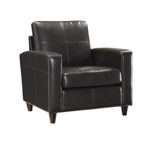 Bonded Leather Club Chair With Espresso Finish Legs