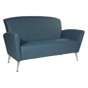 Loveseat with Antimicrobial Vinyl Upholstery, Chrome Legs