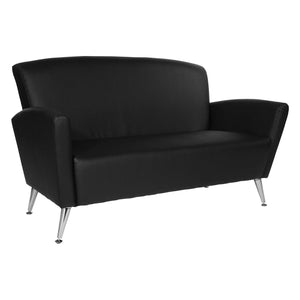 Loveseat with Antimicrobial Vinyl Upholstery, Chrome Legs
