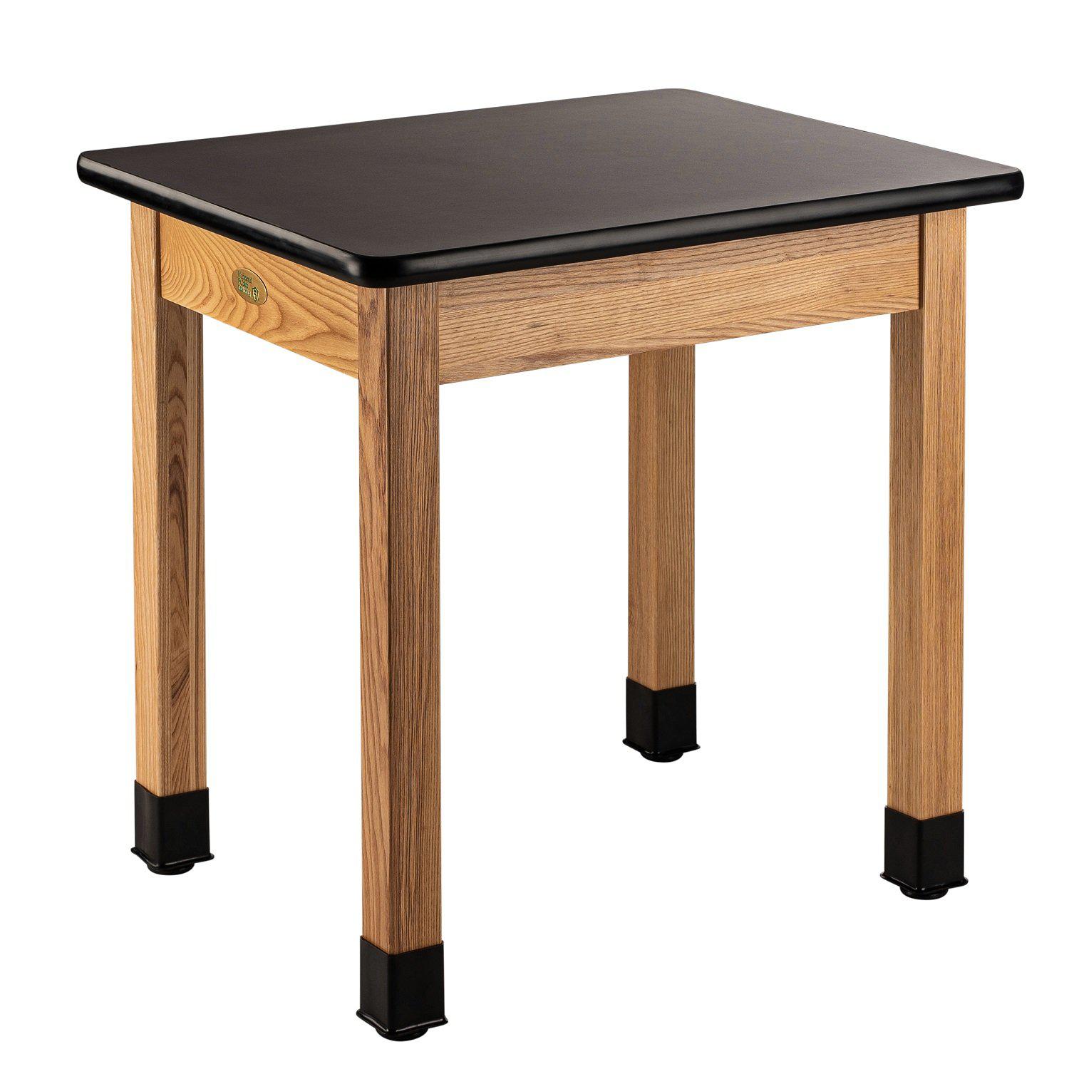 Personal Science Lab Table, Wood Frame, 24"x30"x36" H, Black High Pressure Laminate Top