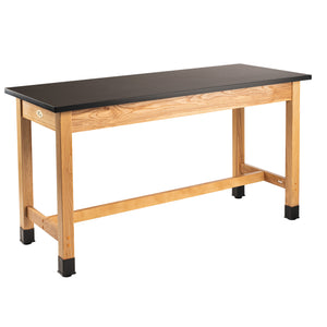 Science Lab Table, Wood Frame, 24"x60"x36"H, Epoxy Top