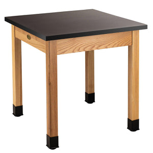 Personal Science Lab Table, Wood Frame, 30"x30"x30" H, Chemical Resistant Top