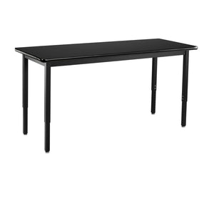 Heavy-Duty Height-Adjustable Utility Table, Black Frame, 24" x 54", High-Pressure Laminate Top with T-Mold Edge