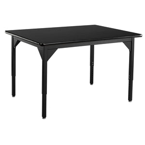 Heavy-Duty Height-Adjustable Utility Table, Black Frame, 36" x 42", High-Pressure Laminate Top with T-Mold Edge