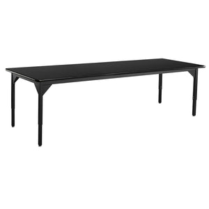 Heavy-Duty Height-Adjustable Utility Table, Black Frame, 36" x 96", High-Pressure Laminate Top with T-Mold Edge