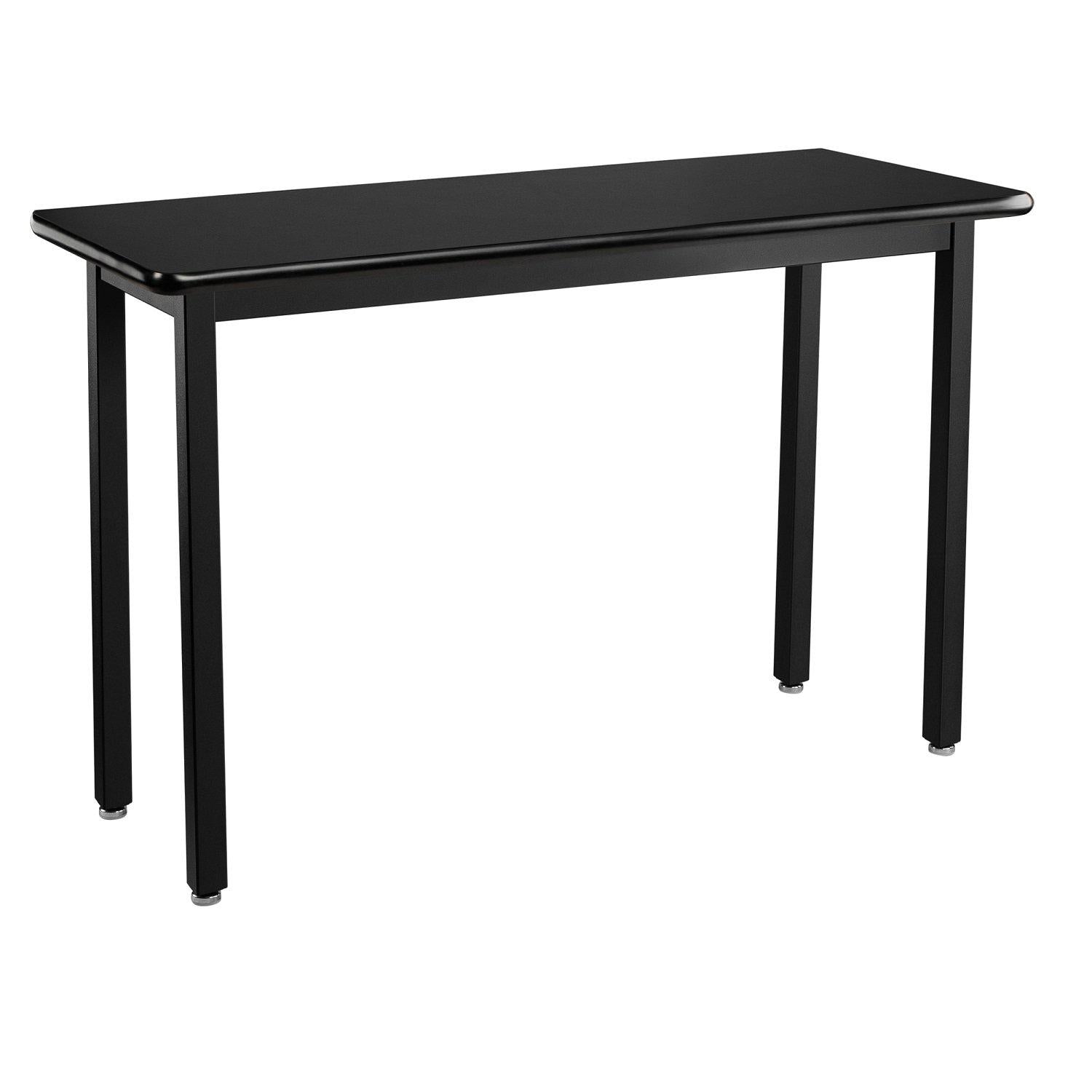 Heavy-Duty Fixed Height Utility Table, Black Frame, 18" x 42", High-Pressure Laminate Top with T-Mold Edge