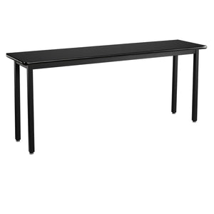 Heavy-Duty Fixed Height Utility Table, Black Frame, 18" x 72", High-Pressure Laminate Top with T-Mold Edge