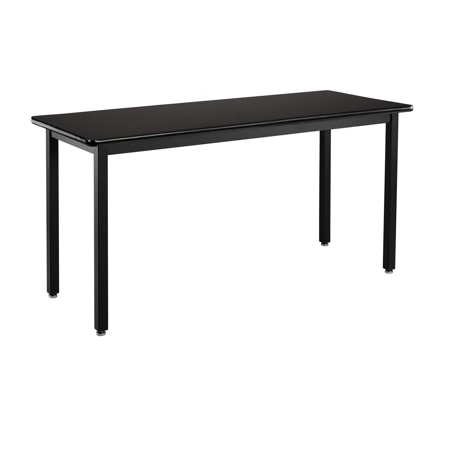 Heavy-Duty Fixed Height Utility Table, Black Frame, 30" x 48", High-Pressure Laminate Top with T-Mold Edge
