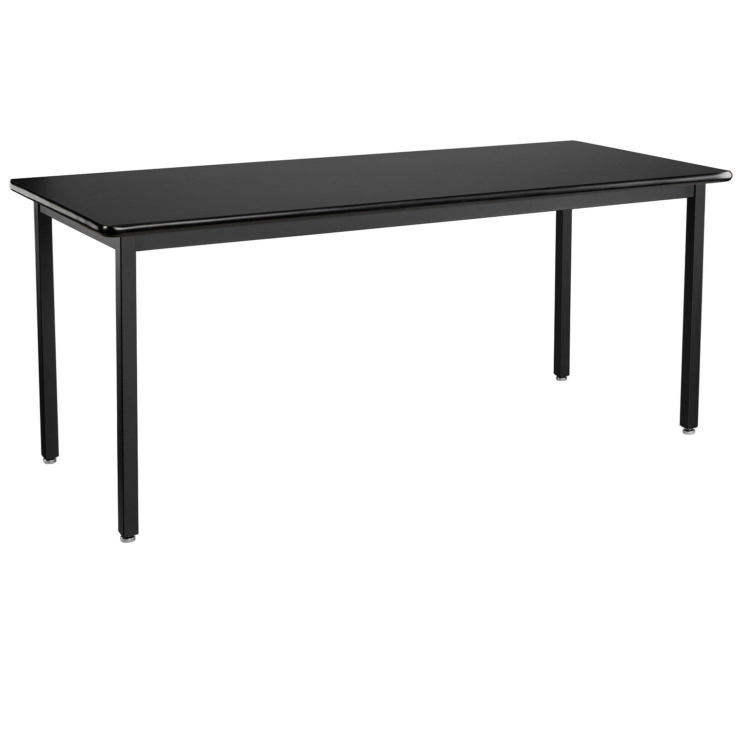 Heavy-Duty Fixed Height Utility Table, Black Frame, 24" x 72", High-Pressure Laminate Top with T-Mold Edge