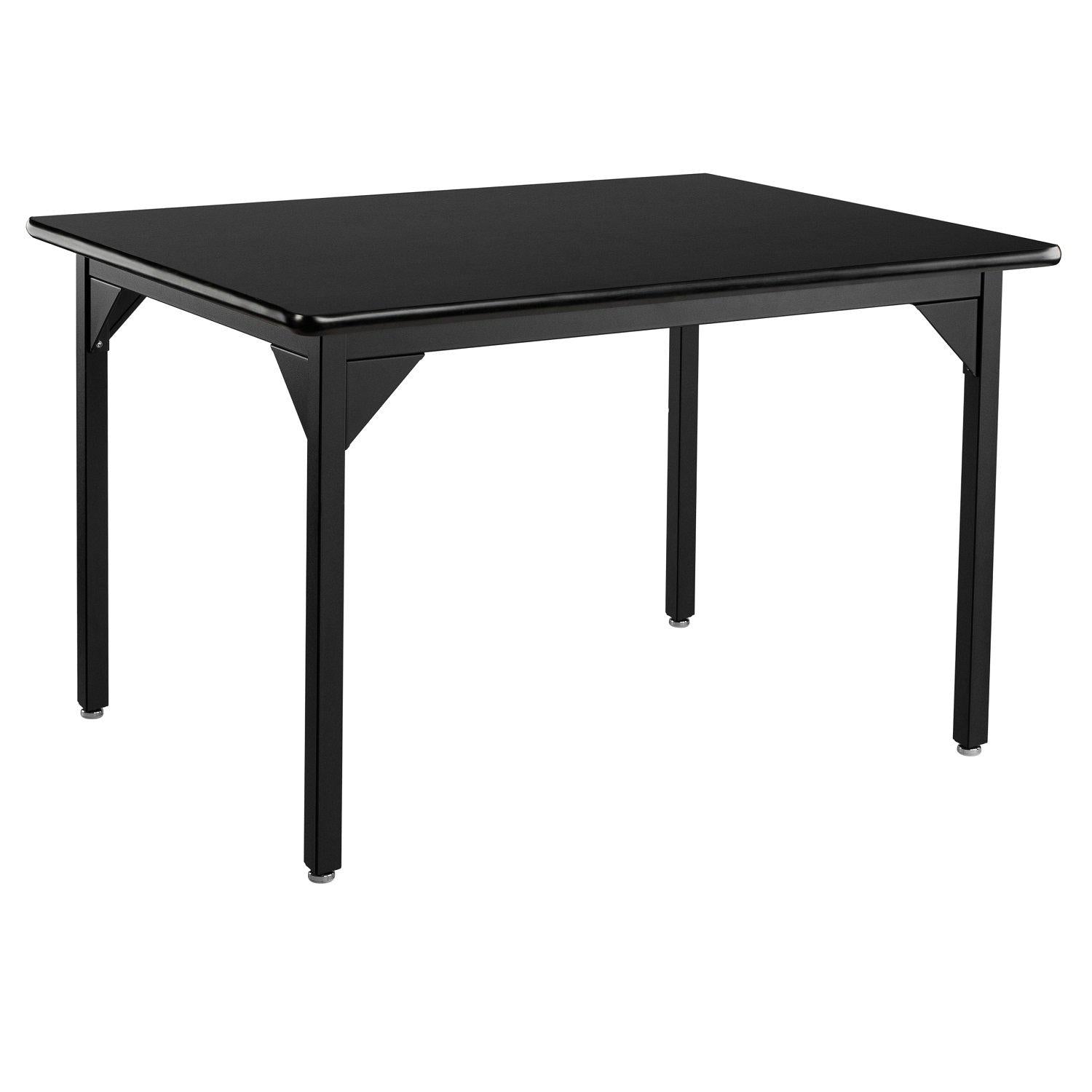 Heavy-Duty Fixed Height Utility Table, Black Frame, 36" x 42", High-Pressure Laminate Top with T-Mold Edge