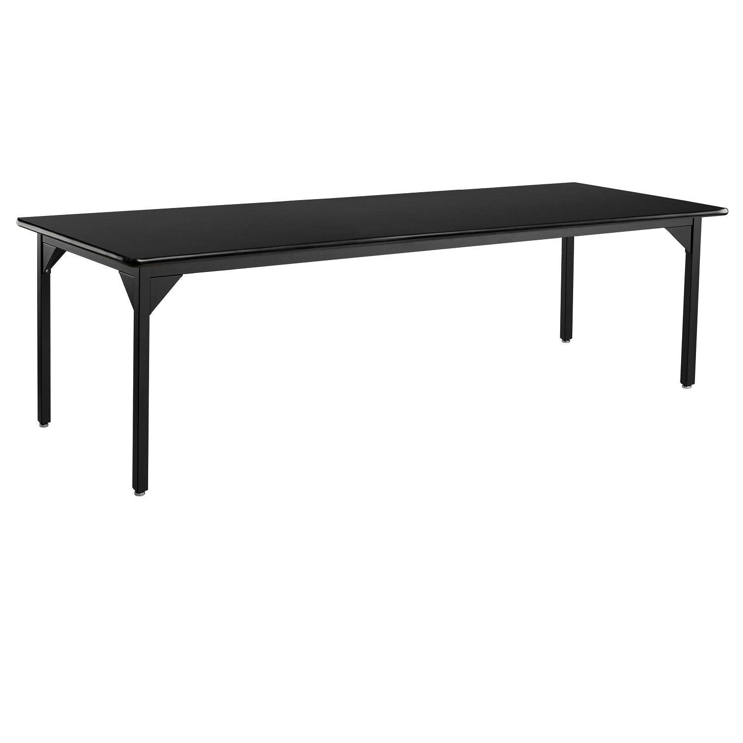 Heavy-Duty Fixed Height Utility Table, Black Frame, 36" x 72", High-Pressure Laminate Top with T-Mold Edge