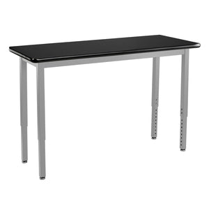Heavy-Duty Height-Adjustable Utility Table, Soft Grey Frame, 18" x 42", High-Pressure Laminate Top with T-Mold Edge