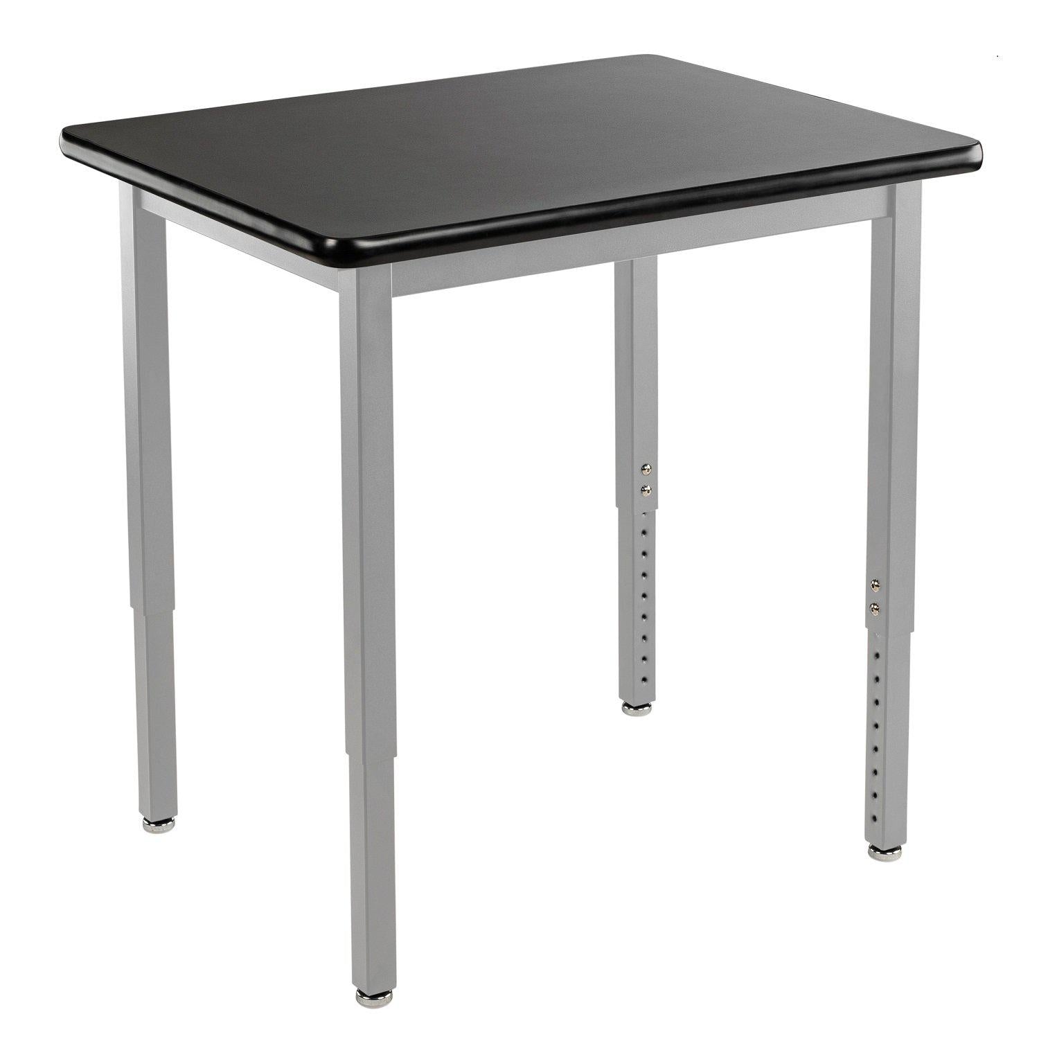 Heavy-Duty Height-Adjustable Utility Table, Soft Grey Frame, 36" x 36", High-Pressure Laminate Top with T-Mold Edge