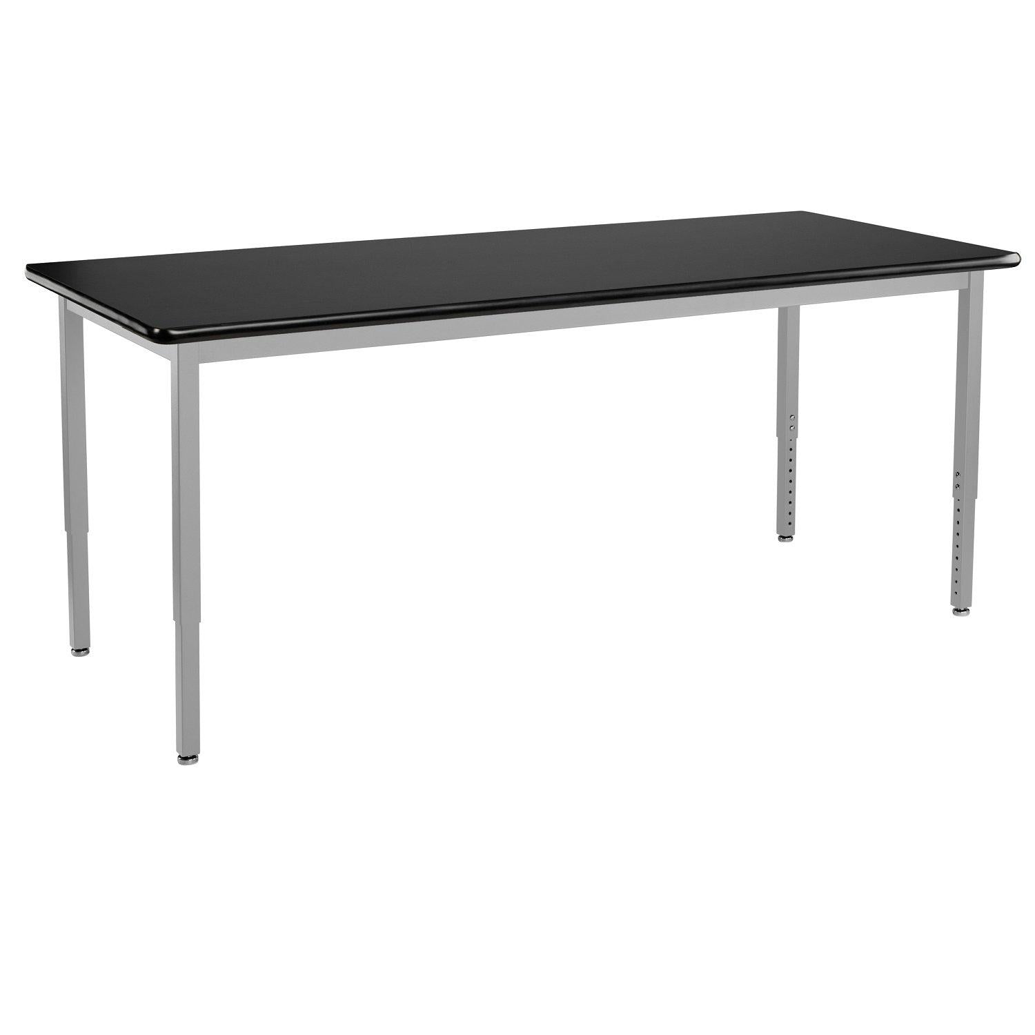 Heavy-Duty Height-Adjustable Utility Table, Soft Grey Frame, 30" x 84", High-Pressure Laminate Top with T-Mold Edge