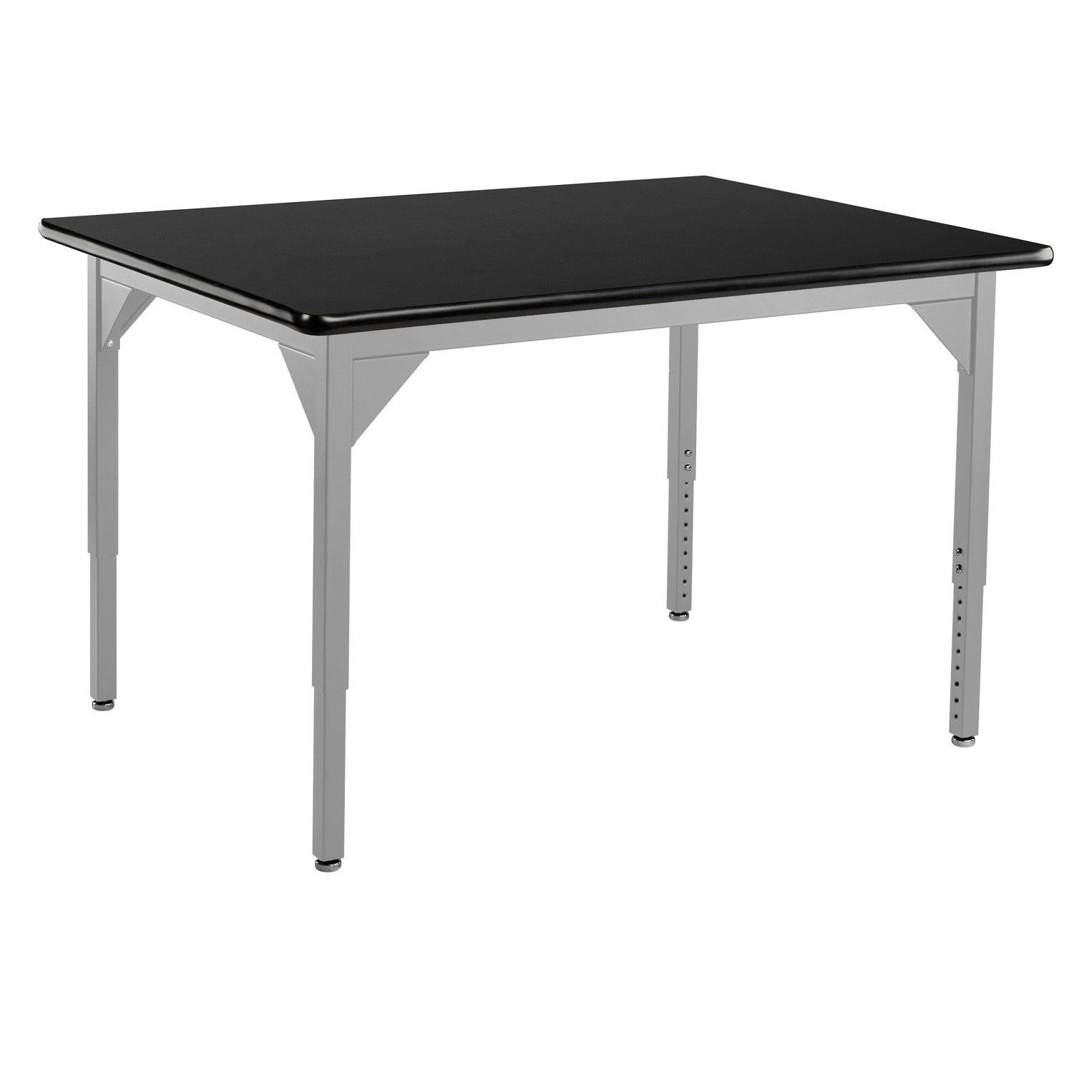 Heavy-Duty Height-Adjustable Utility Table, Soft Grey Frame, 36" x 42", High-Pressure Laminate Top with T-Mold Edge