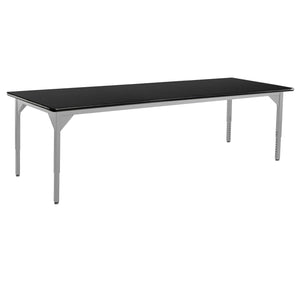Heavy-Duty Height-Adjustable Utility Table, Soft Grey Frame, 42" x 72", High-Pressure Laminate Top with T-Mold Edge