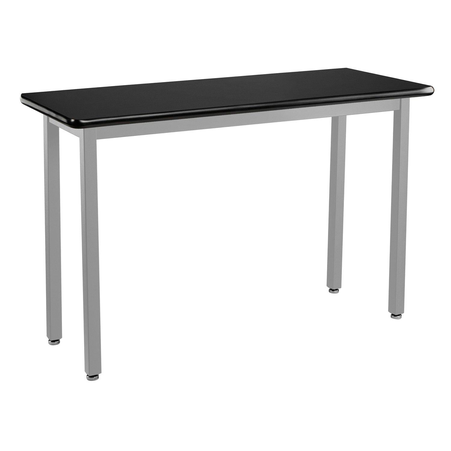 Heavy-Duty Fixed Height Utility Table, Soft Grey Frame, 18" x 60", High-Pressure Laminate Top with T-Mold Edge