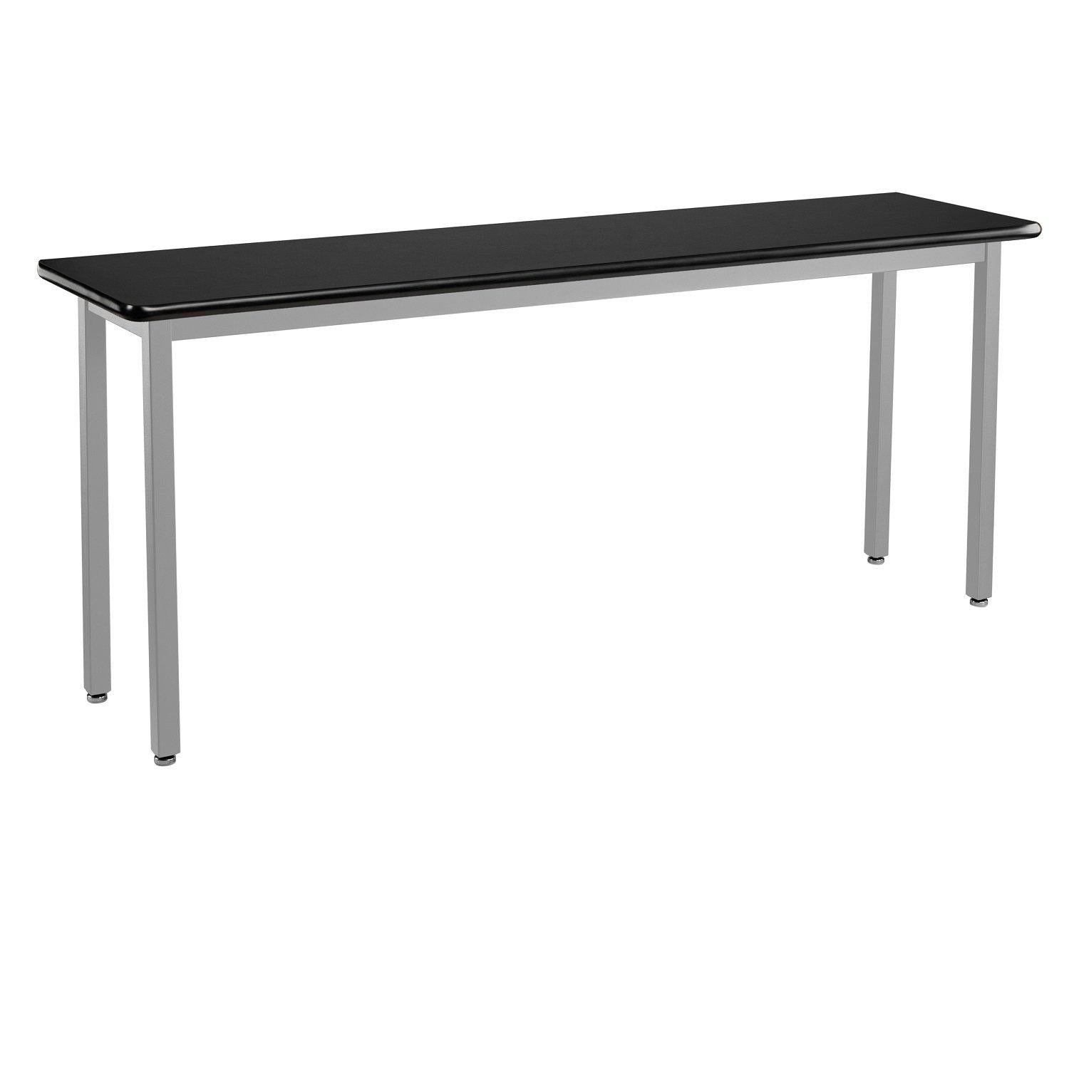 Heavy-Duty Fixed Height Utility Table, Soft Grey Frame, 18" x 96", High-Pressure Laminate Top with T-Mold Edge