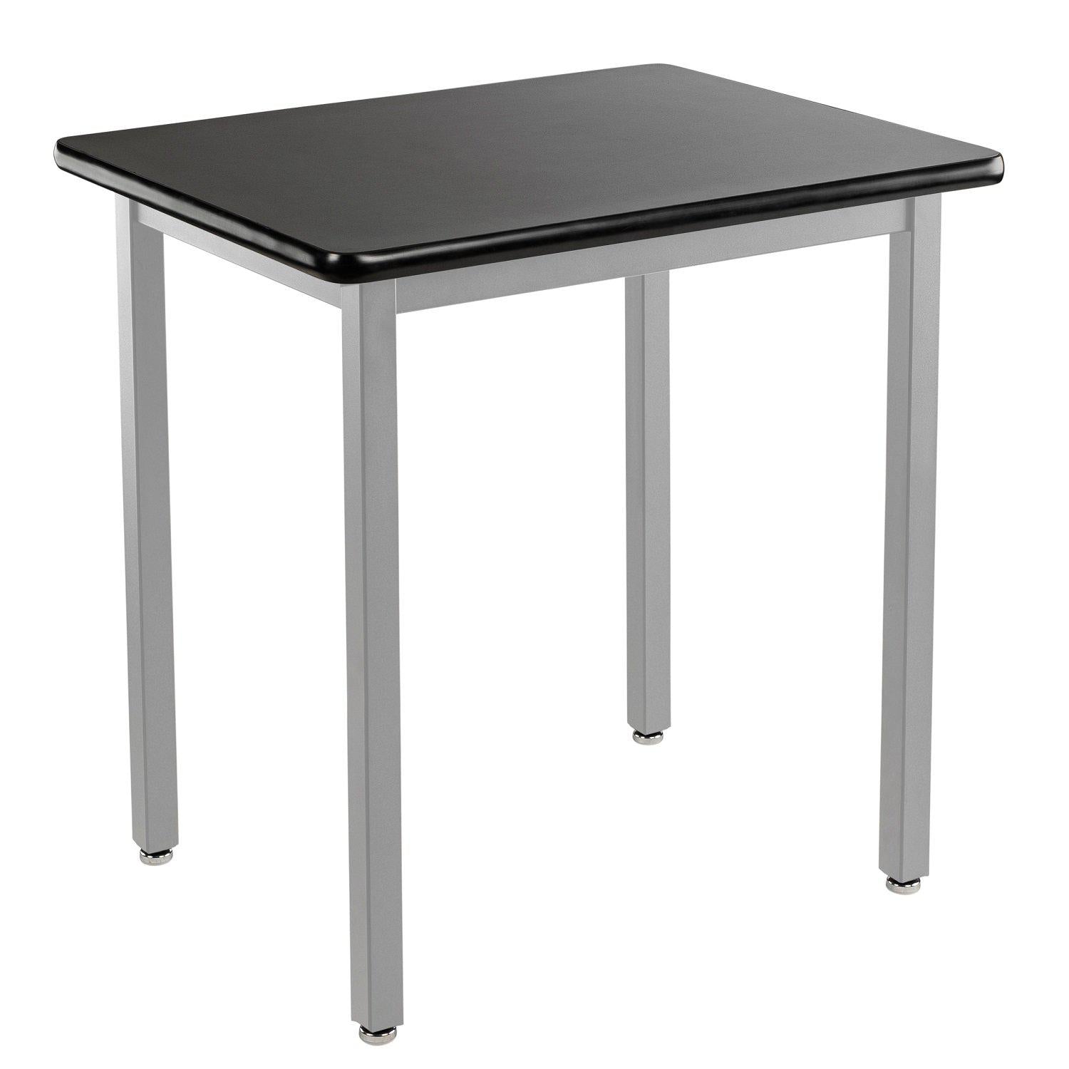 Heavy-Duty Fixed Height Utility Table, Soft Grey Frame, 24" x 24", High-Pressure Laminate Top with T-Mold Edge