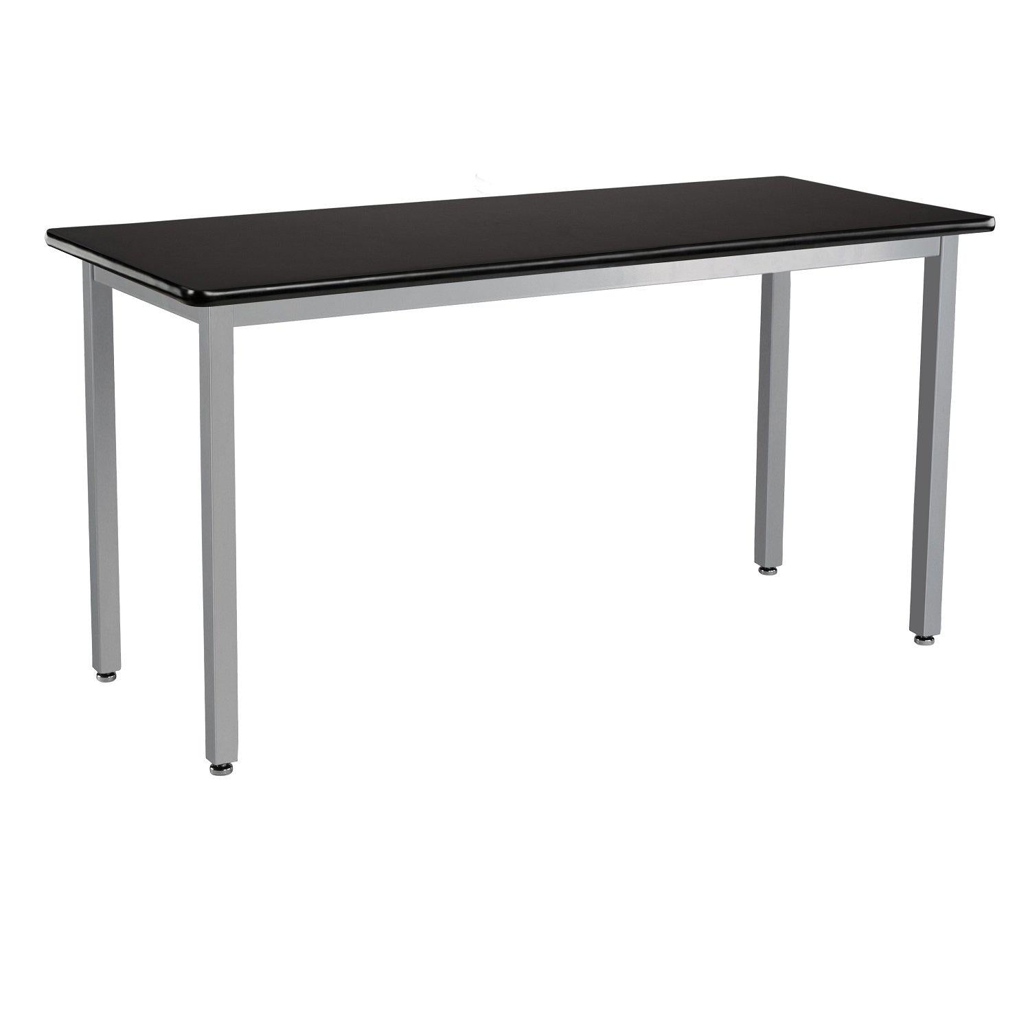 Heavy-Duty Fixed Height Utility Table, Soft Grey Frame, 24" x 42", High-Pressure Laminate Top with T-Mold Edge