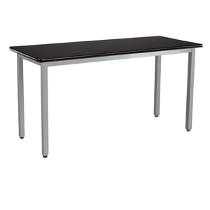 Heavy-Duty Fixed Height Utility Table, Soft Grey Frame, 24" x 54", High-Pressure Laminate Top with T-Mold Edge