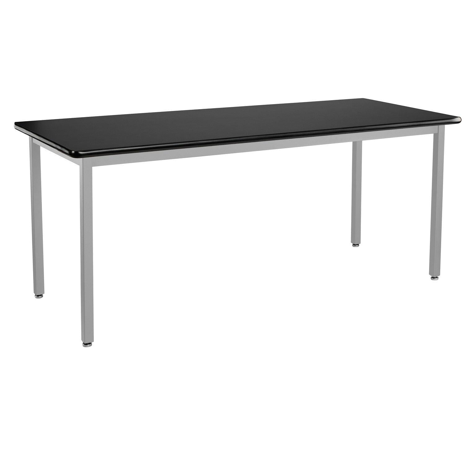 Heavy-Duty Fixed Height Utility Table, Soft Grey Frame, 24" x 84", High-Pressure Laminate Top with T-Mold Edge
