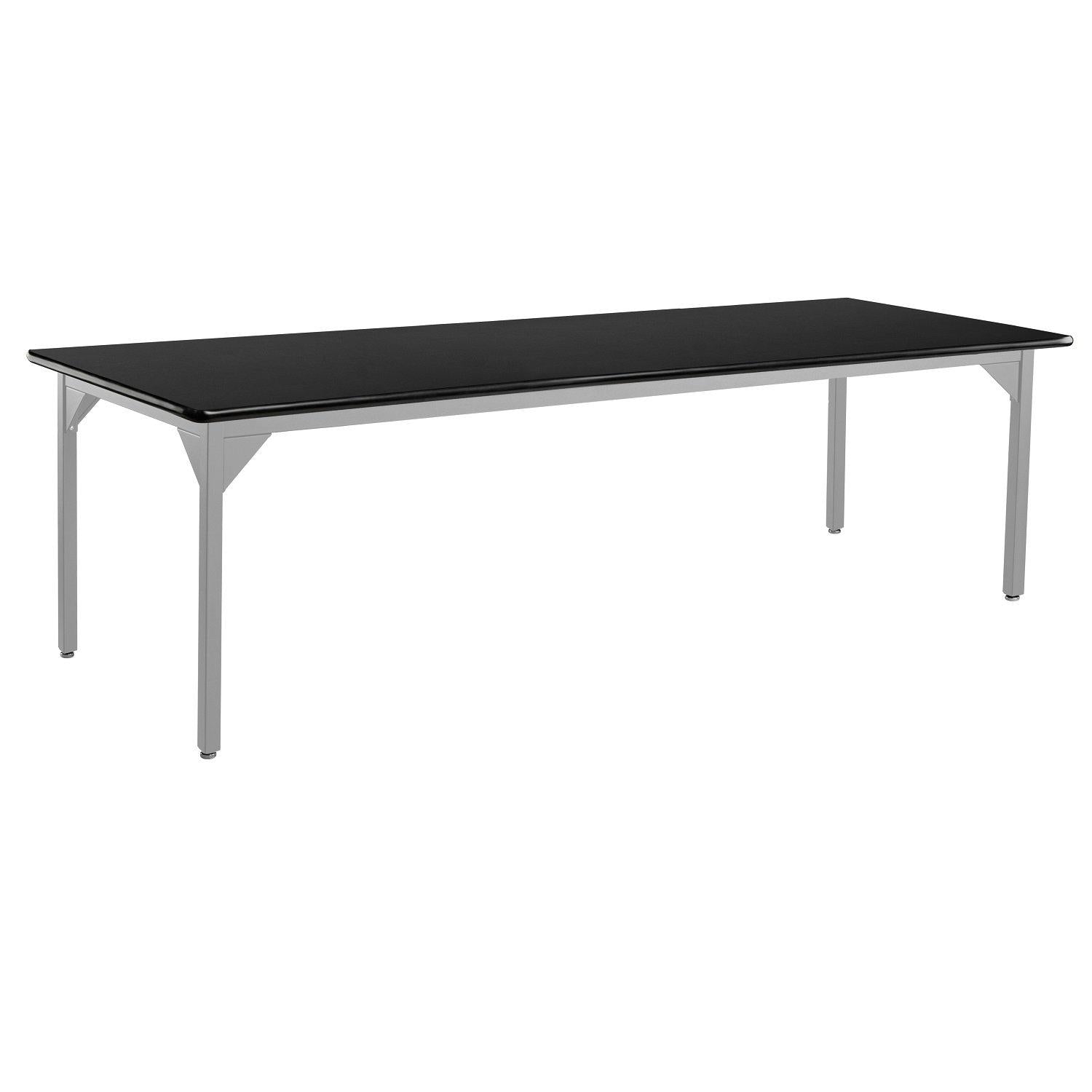 Heavy-Duty Fixed Height Utility Table, Soft Grey Frame, 36" x 84", High-Pressure Laminate Top with T-Mold Edge