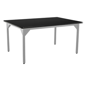 Heavy-Duty Fixed Height Utility Table, Soft Grey Frame, 42" x 42", High-Pressure Laminate Top with T-Mold Edge