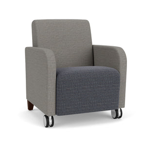 Siena Collection Reception Seating, Guest Chair with Front Casters, 400 lb. Capacity, Designer Fabric Upholstery, FREE SHIPPING