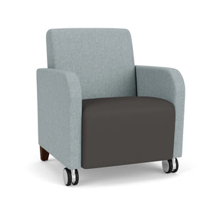 Siena Collection Reception Seating, Guest Chair with Front Casters, 400 lb. Capacity, Healthcare Vinyl Upholstery, FREE SHIPPING