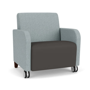 Siena Collection Reception Seating, Oversize Guest Chair with Front Casters, 500 lb. Capacity, Healthcare Vinyl Upholstery, FREE SHIPPING