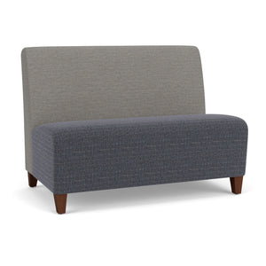 Siena Collection Reception Seating, Armless Loveseat, Designer Fabric Upholstery, FREE SHIPPING