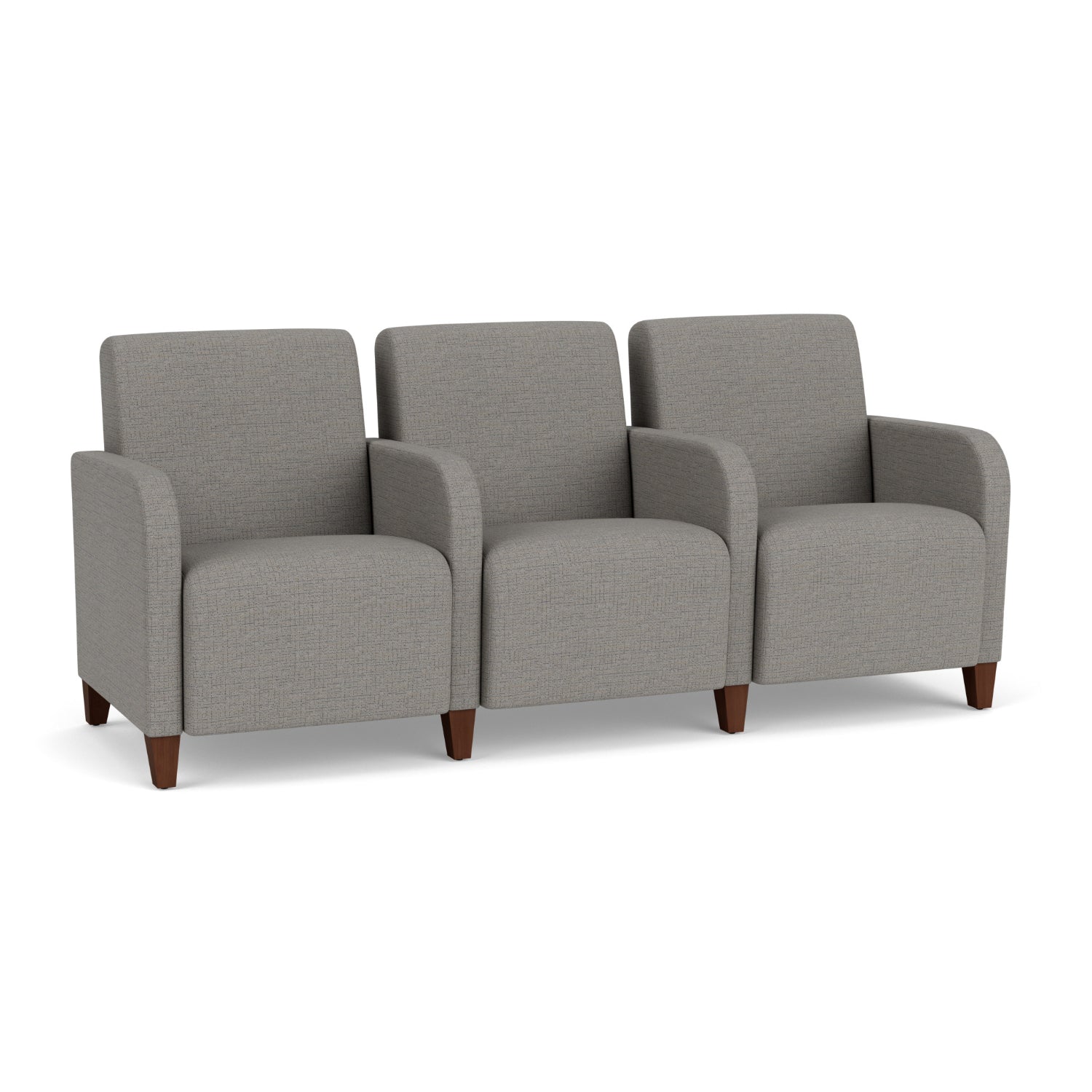 Siena Collection Reception Seating, 3-Seat Sofa with Center Arms, Designer Fabric Upholstery, FREE SHIPPING