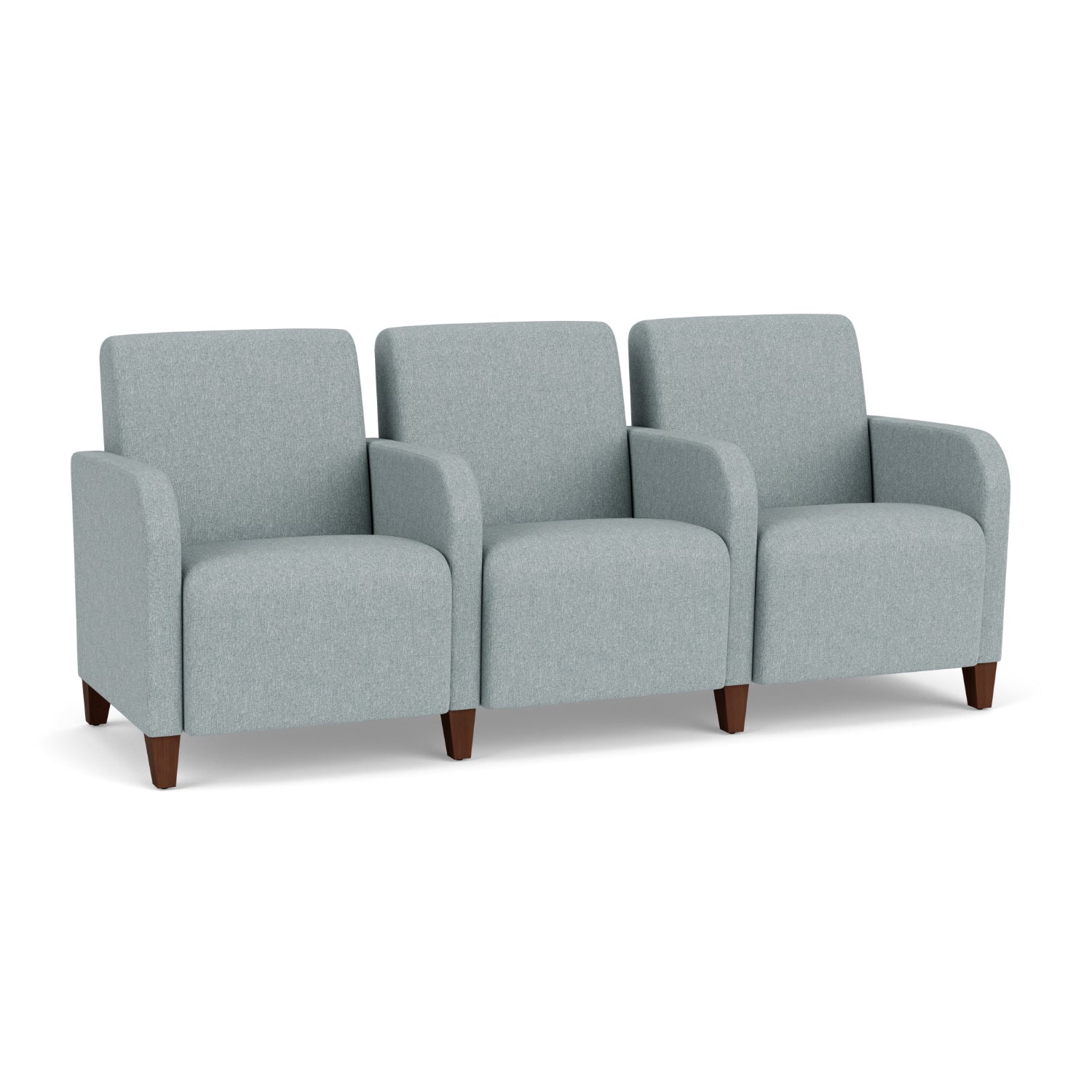 Siena Collection Reception Seating, 3-Seat Sofa with Center Arms, Healthcare Vinyl Upholstery, FREE SHIPPING