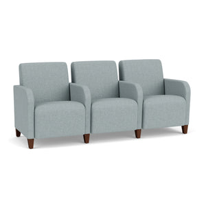 Siena Collection Reception Seating, 3-Seat Sofa with Center Arms, Healthcare Vinyl Upholstery, FREE SHIPPING