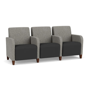 Siena Collection Reception Seating, 3-Seat Sofa with Center Arms, Standard Fabric Upholstery, FREE SHIPPING