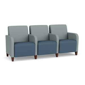 Siena Collection Reception Seating, 3-Seat Sofa with Center Arms, Standard Vinyl Upholstery, FREE SHIPPING