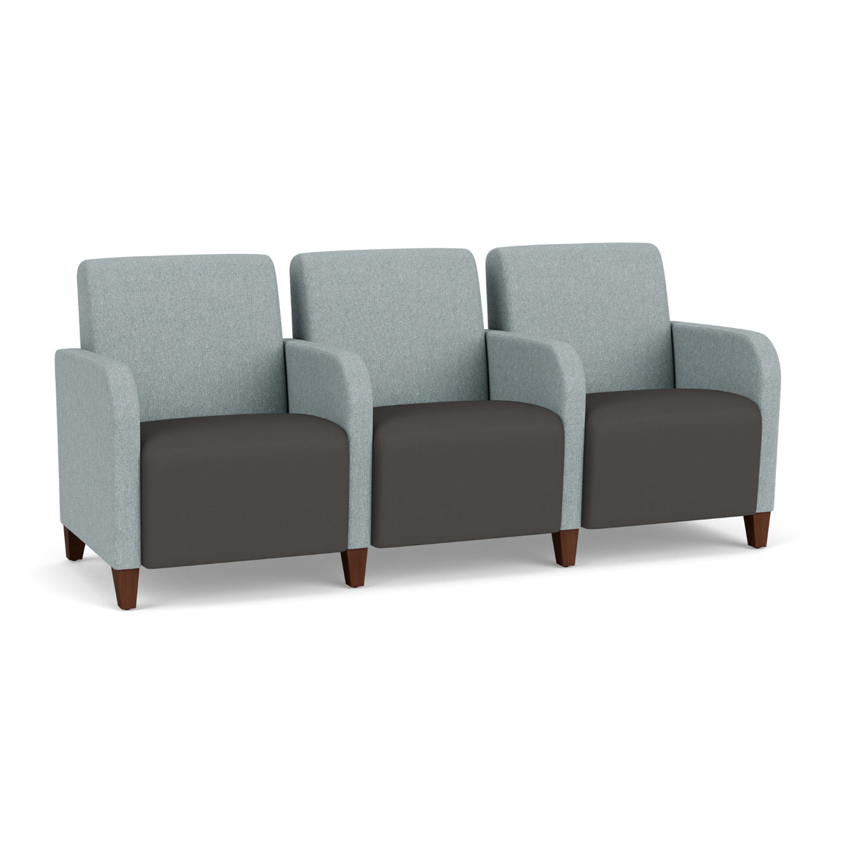 Siena Collection Reception Seating, 3-Seat Sofa with Center Arms, Healthcare Vinyl Upholstery, FREE SHIPPING