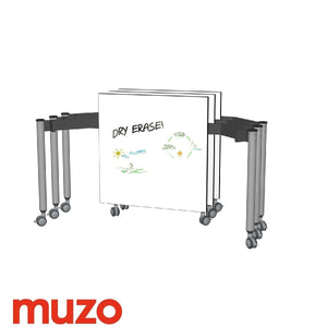Muzo Kite® Mobile Dry-Erase Flip-Top Folding/Nesting Table, Square, 29.5" W x 29.5" D