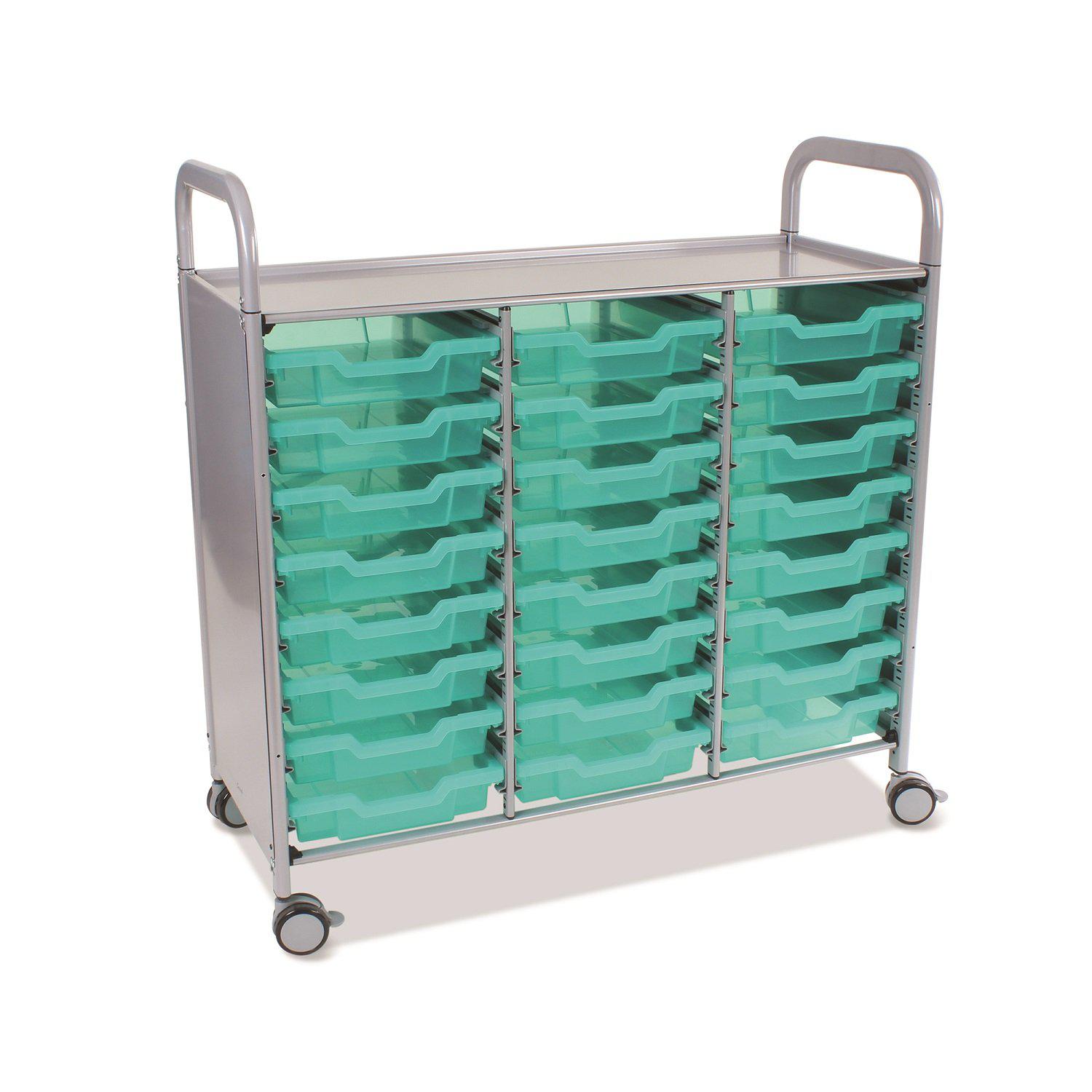 Antimicrobial Callero Plus Treble Cart With 24 Shallow Trays, FREE SHIPPING