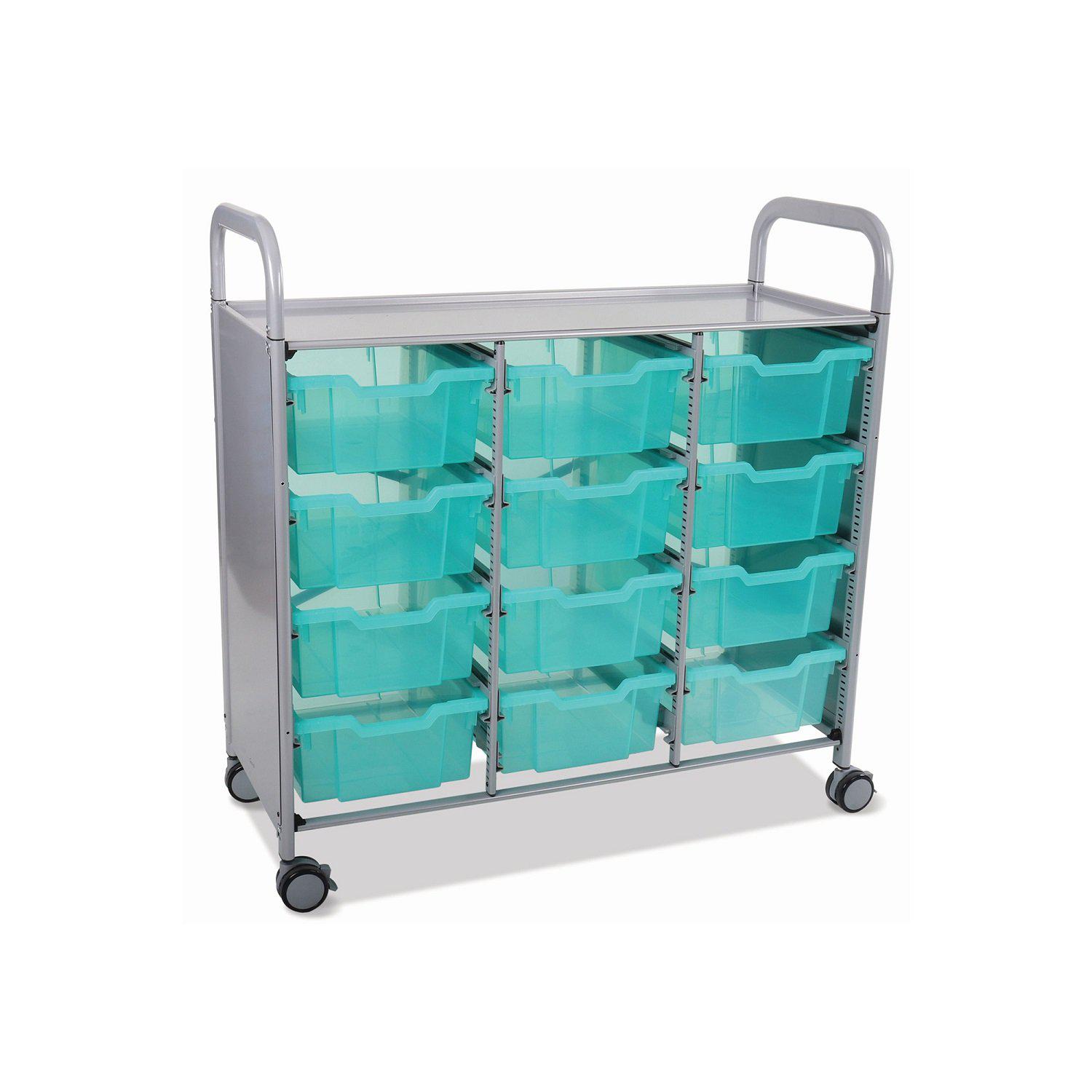 Antimicrobial Callero Plus Treble Cart With 12 Deep Trays, FREE SHIPPING