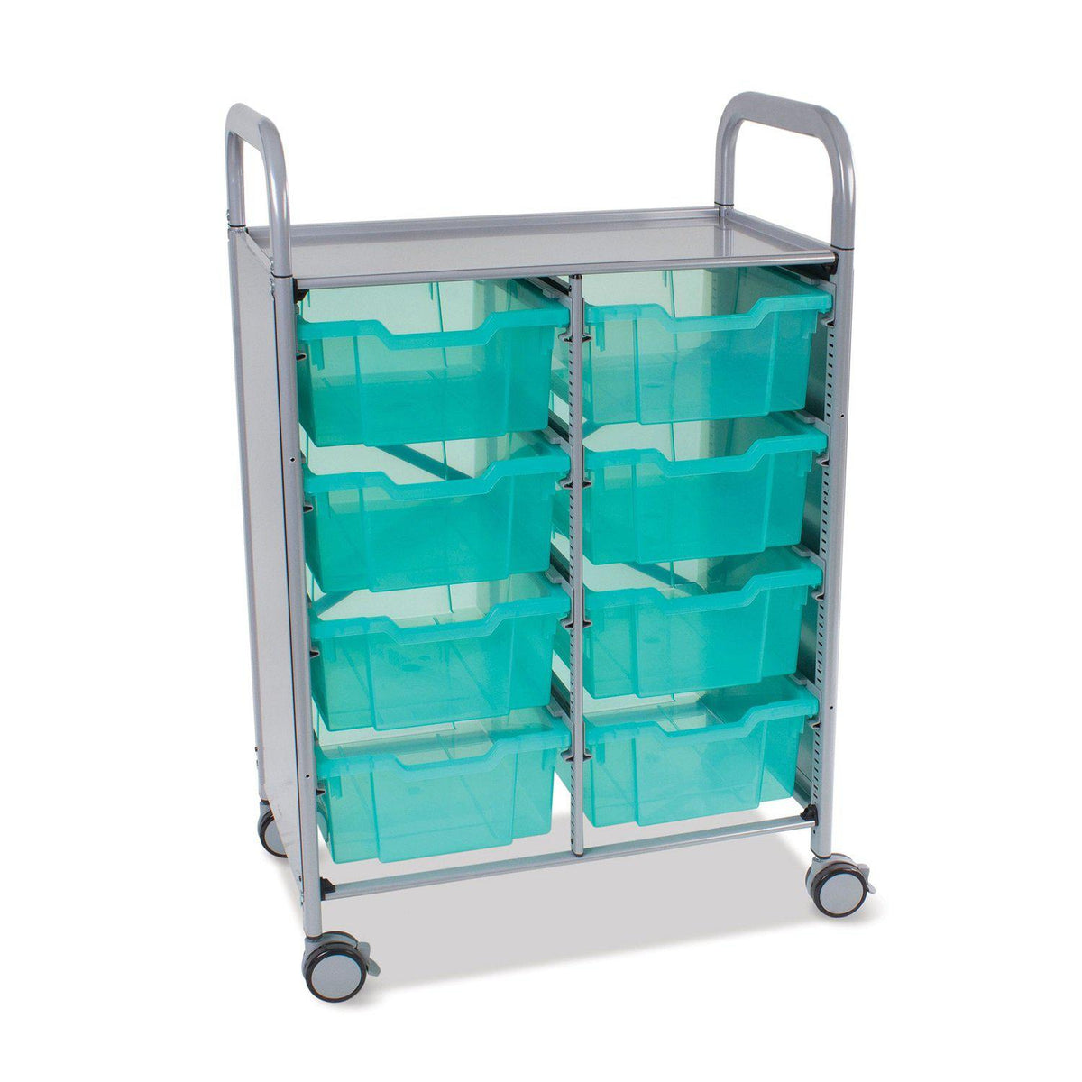 Antimicrobial Callero Plus Double Cart With 8 Deep Trays, FREE SHIPPING