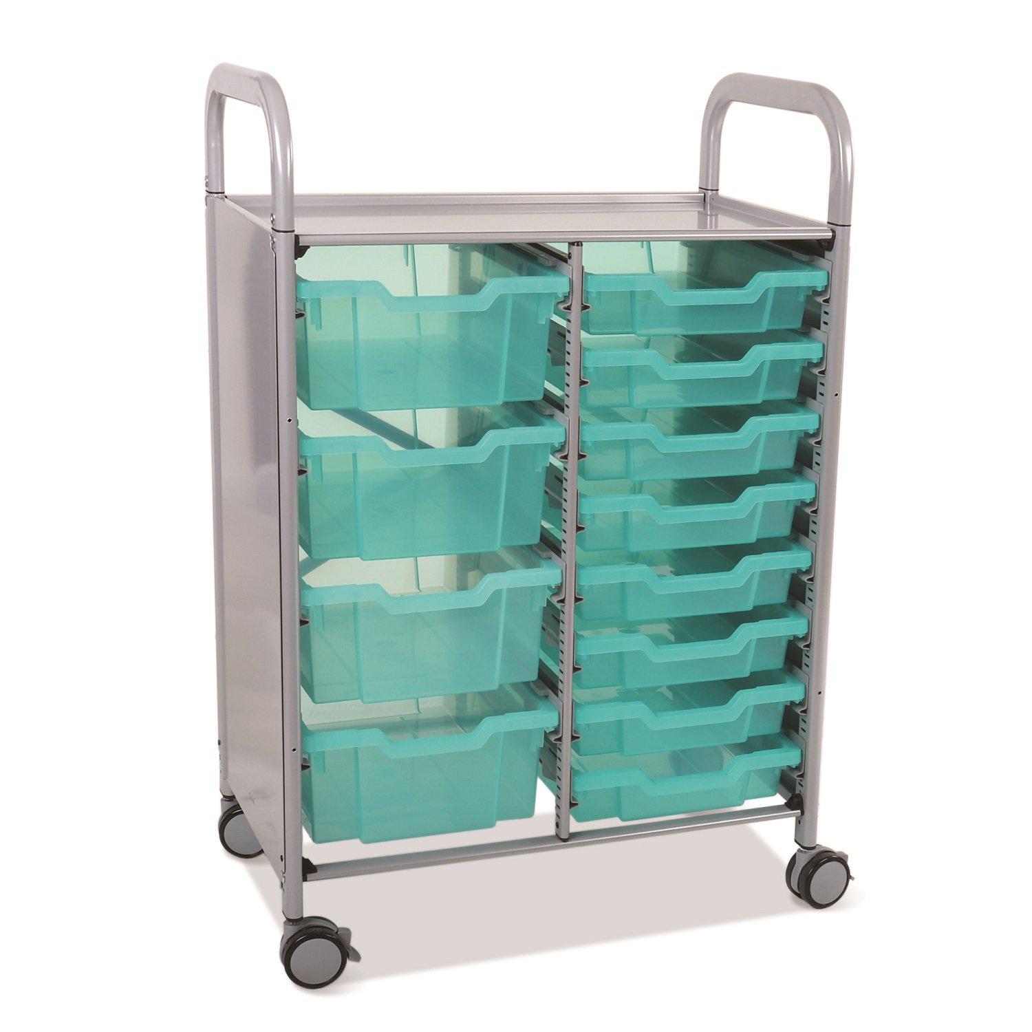 Antimicrobial Callero Plus Double Cart With 8 Shallow Trays and 4 Deep Trays, FREE SHIPPING